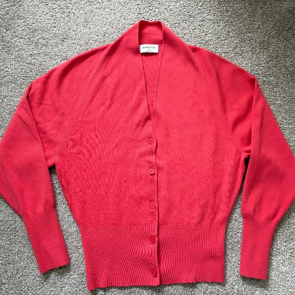 Babaton Aritzia Clerical Cardigan size XS Cherry Red - Picture 1 of 5